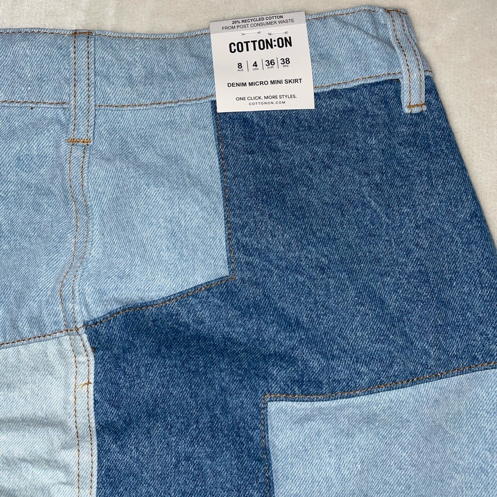 🦋NWT Cotton On-Denim Micro Mini Skirt 🦋 - Picture 5 of 6